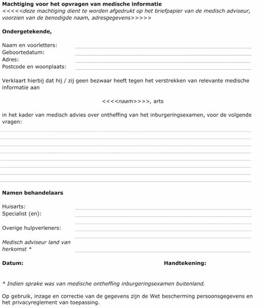 Machtiging Voorbeeld